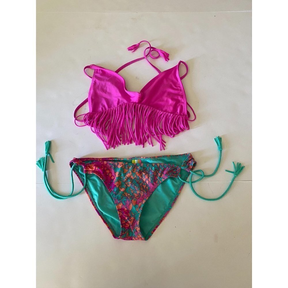 Raisins Swimwear bikini top and bottom, tassel det
